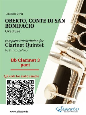 cover image of Bb Clarinet 3 part of "Oberto" for Clarinet Quintet